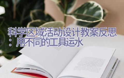 科学区域活动设计教案反思：用不同的工具运水