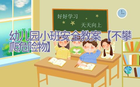 幼儿园小班安全教案【不攀爬危险物】