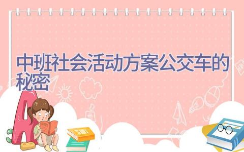 中班社会活动方案公交车的秘密