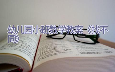 幼儿园小班数学教案《找不同》