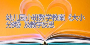 幼儿园小班数学教案《大小分类》及教学反思