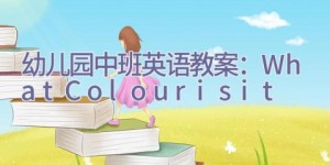 幼儿园中班英语教案：What Colour is it