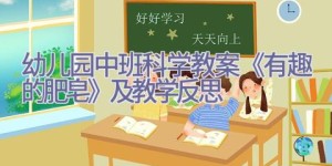 幼儿园中班科学教案《有趣的肥皂》及教学反思