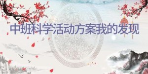 中班科学活动方案我的发现