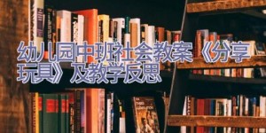 幼儿园中班社会教案《分享玩具》及教学反思