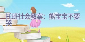 托班社会教案：熊宝宝不要哭