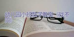 幼儿园小班数学教案《找不同》