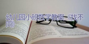 幼儿园小班数学教案《找不同》