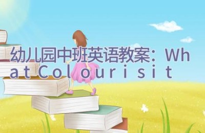 幼儿园中班英语教案：What Colour is it