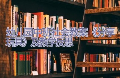 幼儿园中班社会教案《分享玩具》及教学反思