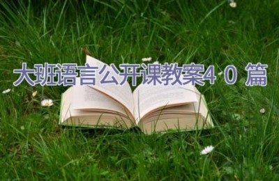 大班语言公开课教案40篇