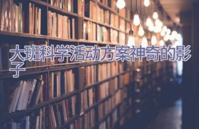 大班科学活动方案神奇的影子