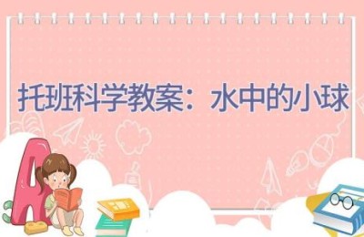 托班科学教案：水中的小球