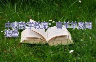 中班数学教案：喜羊羊勇闯狼堡